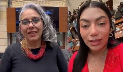 La vicepresidenta del Senado, María José Pizarro, y la ponente del proyecto de Reforma Pensional, Martha Peralta