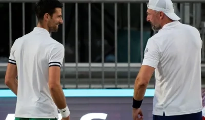 Novak Djokovic con su ahora exentrenador Goran Ivanisevic. 