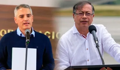 El gobernador de Antioquia, Andrés Julián Rendón, y el presidente Gustavo Petro