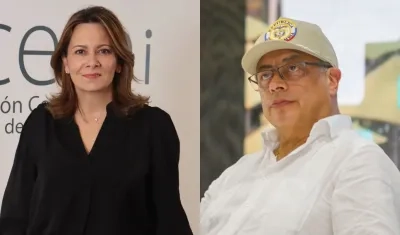 Ana María Vesga, presidenta de Acemi, y el Presidente Gustavo Petro.