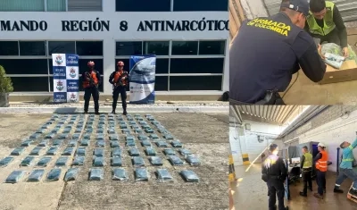 Cocaína incautada por las autoridades en el puerto de Santa Marta. 