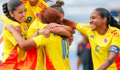 La celebración de las jugadoras colombianas.