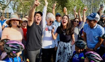 El Alcalde Alex Char entregando la prolongación del parque Realismo Mágico..