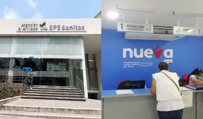 Fachadas de sedes de la EPS Sanitas y la Nueva EPS, en Barranquilla. 