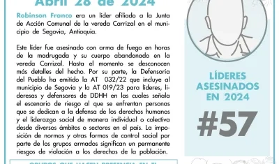 El reporte entregado por Indepaz.