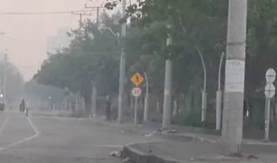 Humo en el sector del Centro de Barranquilla.
