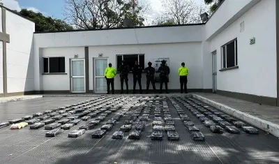 Cocaína incautada por las autoridades en zona urbana de Tubará. 