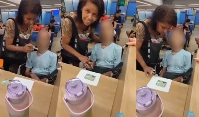 La mujer con su tío muerto en la sucursal bancaria. 