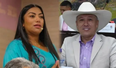 La senadora Martha Peralta y el concejal asesinado, Jhon Gil.