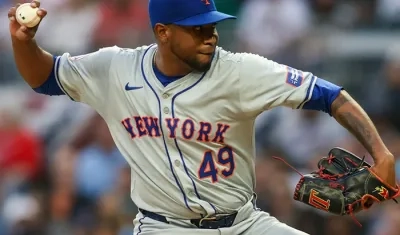 Julio Teherán en acción por primera vez con los Mets de Nueva York.