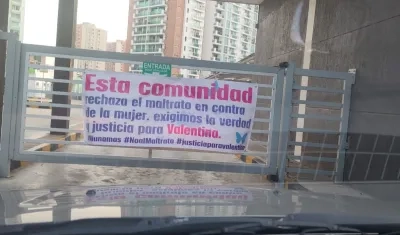 Entrada del conjunto donde vivía Valentina Cepeda.