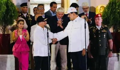 Gustavo Petro y Nicolás Maduro.