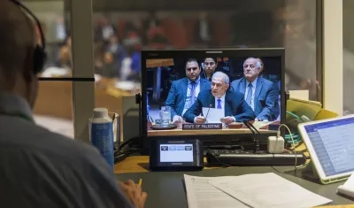 El representante de la Autoridad Palestina enviado este jueves a la ONU, Ziad Abu Amr.