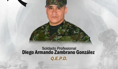 La víctima fue el soldado profesional Diego Armando Zambrano González.