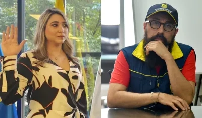 Ana María Castaño y Carlos Carrillo, director de la UNGRD.