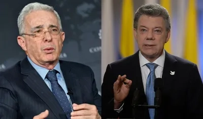 Álvaro Uribe y Juan Manuel Santos.