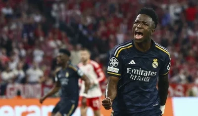 El brasileño Vinicius Junior marcó los dos goles del Real Madrid. 