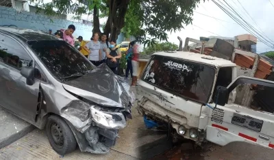 Accidente de tránsito en el barrio Olaya de Barranquilla. 