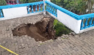 Parte afectada de la iglesia. 