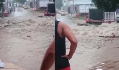Lugar donde fue arrastrado el hombre por el arroyo. 