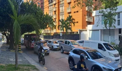 Imagen del tráfico en Barranquilla.