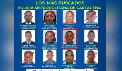 Cártel de los más buscados.