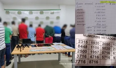 Los capturados en los operativos por parte de la Dijin y la Fiscalía. 