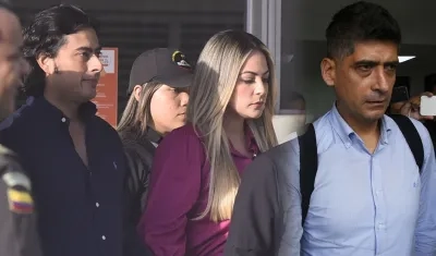 Nicolás Petro, Laura Ojeda y el fiscal Mario Burgos.