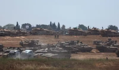 El Ejército de Israel cerca de la frontera con la Franja de Gaza. 