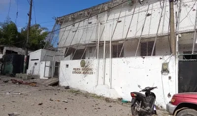 Así quedó la estación de Policía en Morales, Cauca.