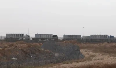 Ayuda que ha llegado a Gaza desde Egipto.