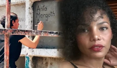 Ania Margoth Acosta en la tumba que ocupa desde ayer en un cementerio en México.