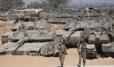 Tropas de Israel en el sur de la Franja de Gaza.