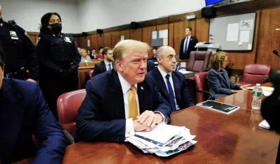 El expresidente Donald Trump en su juicio penal en la Corte Suprema del Estado de Nueva York.