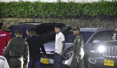 Luis Díaz en el estadio Metropolitano. 