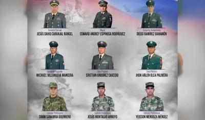 Militares fallecidos esta semana en el sur de Bolívar. 