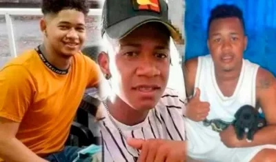 Andrés Felipe Pérez, Daniel Enrique Vásquez y Sergio Muñoz Puerta, los fallecidos. 