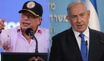 Gustavo Petro, Presidente de Colombia; y el primer ministro de Israel, Benjamín Netanyahu.  