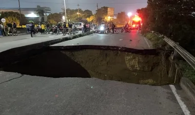 El tramo del puente que se desplomó.