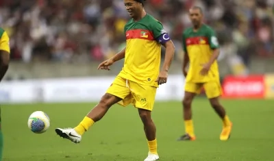 Ronaldinho, una de las estrellas que participó del partido.