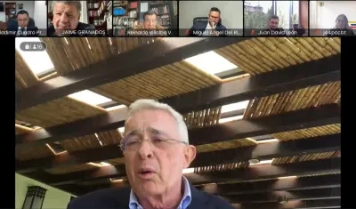 Álvaro Uribe durante la audiencia de hoy.