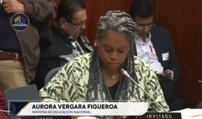 La ministra de Educación, Aurora Vergara