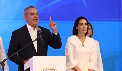  El actual presidente de República Dominicana, Luis Abinader, y la primera dama, Raquel Arbaje