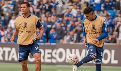 David Mackalister y Daniel Cataño, jugadores de Millonarios. 