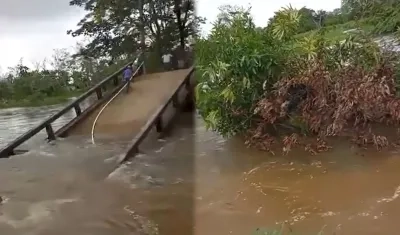 El puente de 'Los Negritos' en Ayapel colapsó.