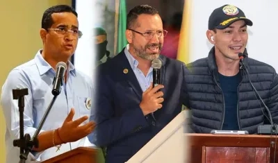 El Gobernador de La Guajira, Jairo Aguilar; el alcalde de Bucaramanga, Jaime Beltrán, y de Arauca, Juan Alfredo Quenza