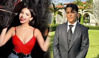 Los cantantes Ángela Aguilar y Christian Nodal.