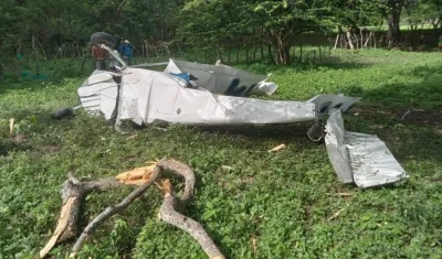 Avioneta que se precipitó a tierra. 