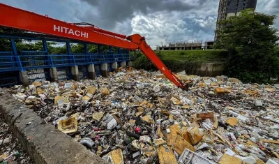 Así se veía el arroyo León este fin de semana