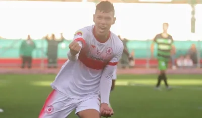 Celebración de uno de los goles de Atlántico.